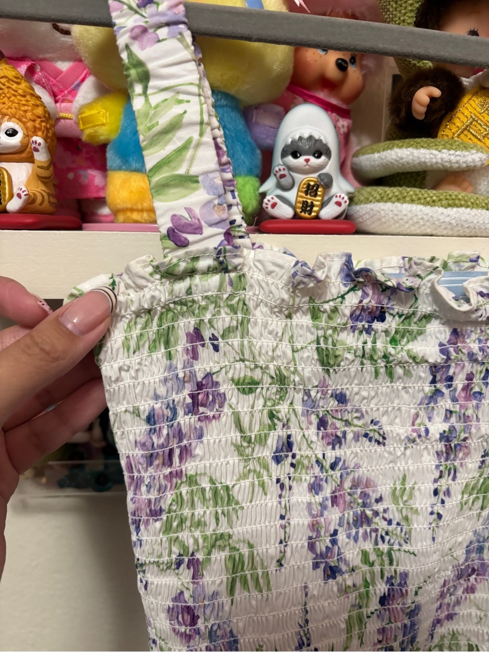 Hill House Home Anjuli Nap Dress Wisteria Floral Smocked Maxi Dress Cottage XS - Picture 7 of 9